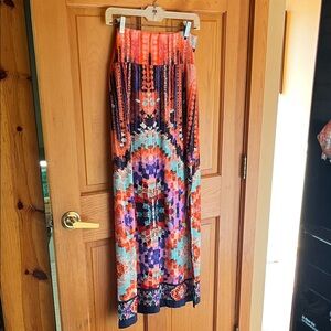 AB Studio Multicolor Geometric Maxi Skirt